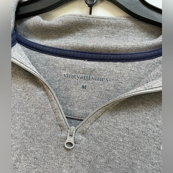Vineyard Vines Men’s Medium Cotton 1/4 Zip Pullover Gray Grey - Picture 2 of 3